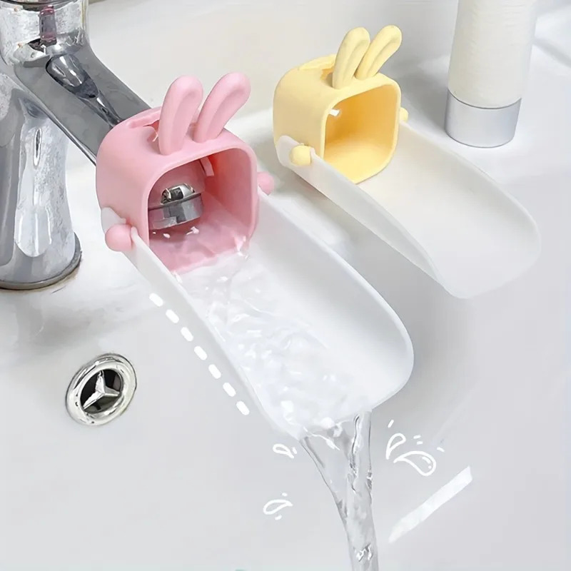 Kitchen Appliances Bundle - ส่วนต่อขยายก๊อกน้ําห้องน้ําและห้องครัว: สไตล์การ์ตูนกระต่าย กันน้ํากระเซ็น และทนทานสําหรับเด็ก